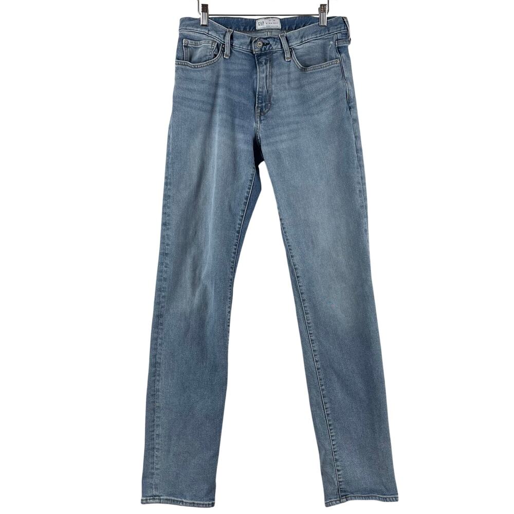 Gap Mens Straight Fit Jeans 32x36 (actual 30x34) Blue Med Wash GapFlex Stretch